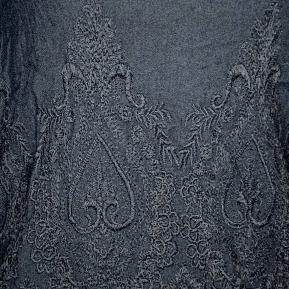 Rebecca Minkoff Black V-Neck Embroidered Wool Blend Blouse Women's Size S - Picture 2 of 7